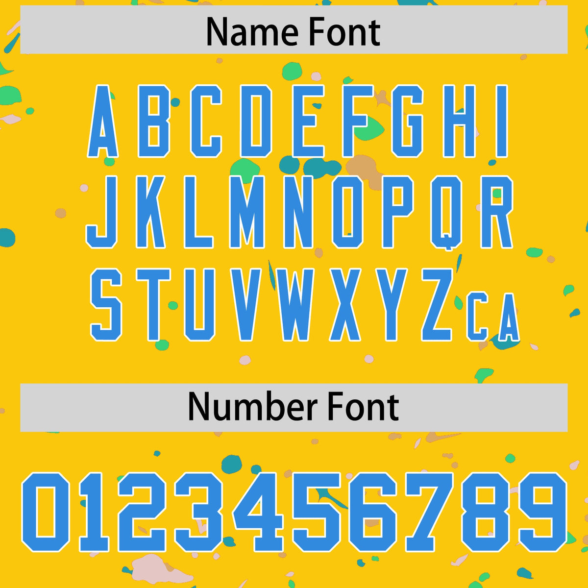 Custom Gold Powder Blue White Spray Painting Graffiti Pattern Personalization T-shirt| KXKSHOP