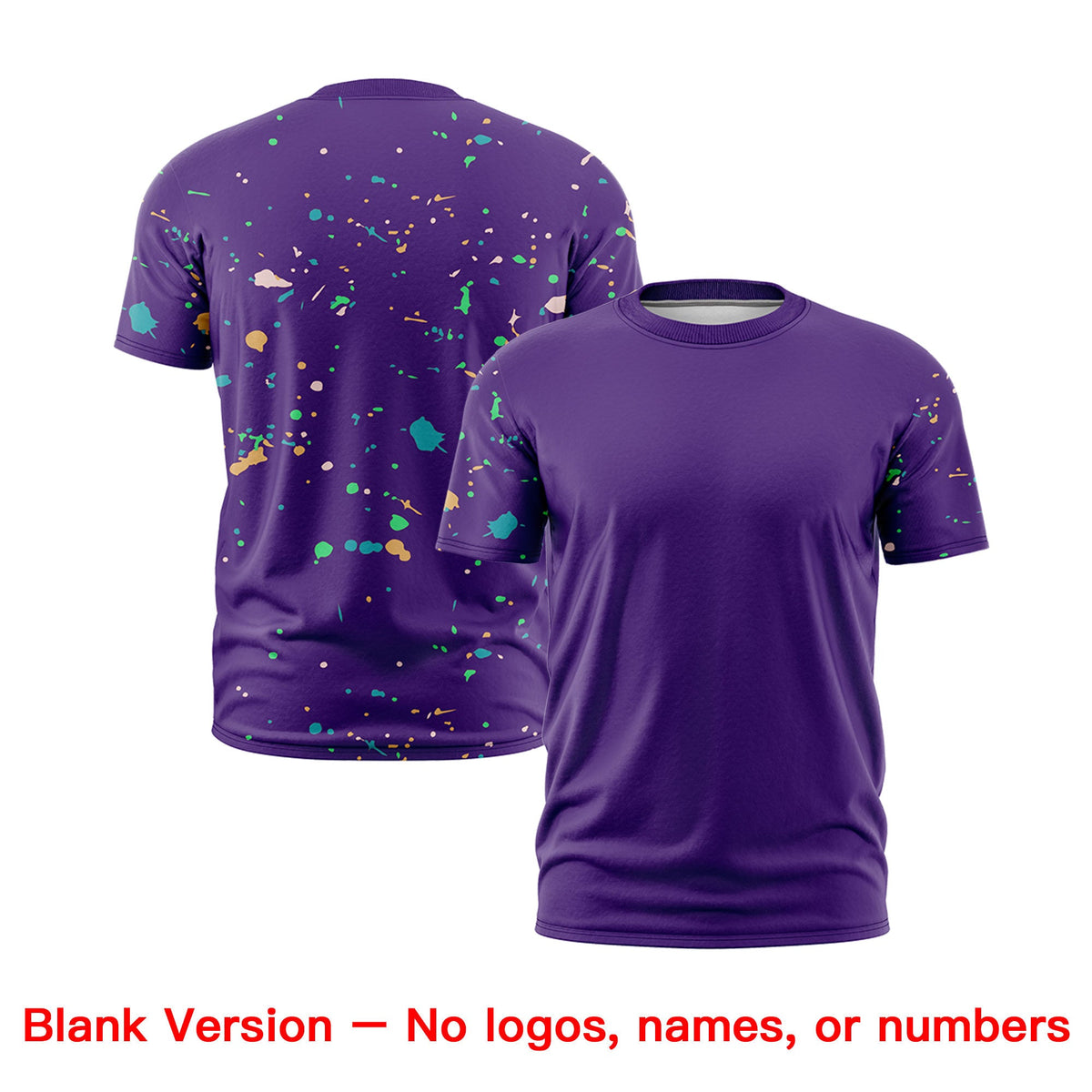 Custom Purple Gold White Spray Painting Graffiti Pattern Personalization T-shirt| KXKSHOP