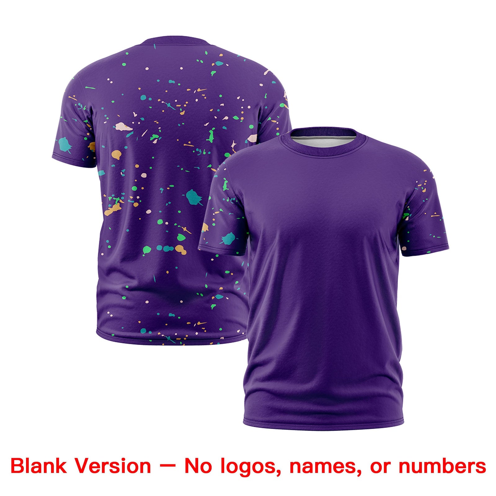 Custom Purple Gold White Spray Painting Graffiti Pattern Personalization T-shirt| KXKSHOP