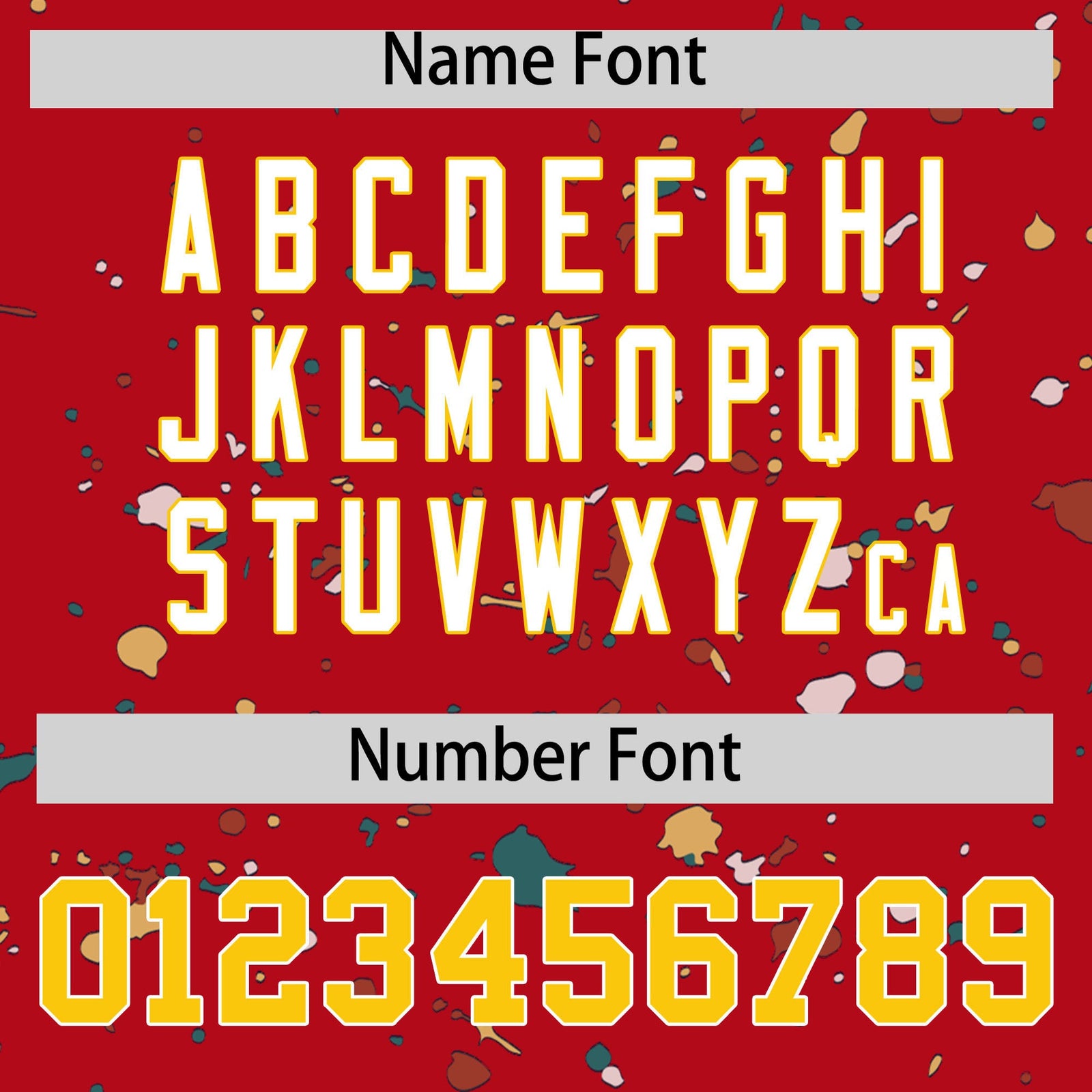 Custom Red Gold White Spray Painting Graffiti Pattern Personalization T-shirt| KXKSHOP