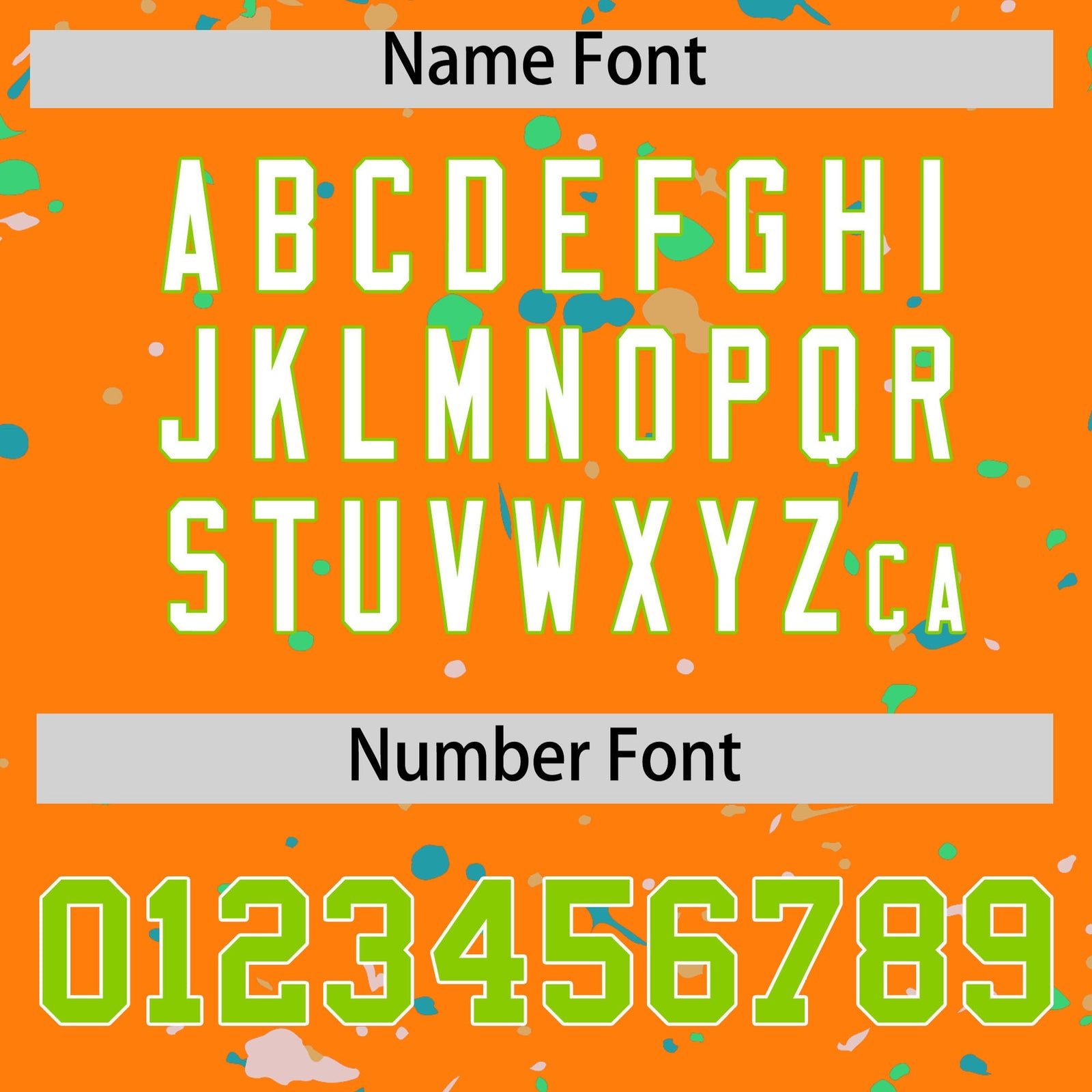 Custom Orange Neon Green White Spray Painting Graffiti Pattern Personalization T-shirt| KXKSHOP