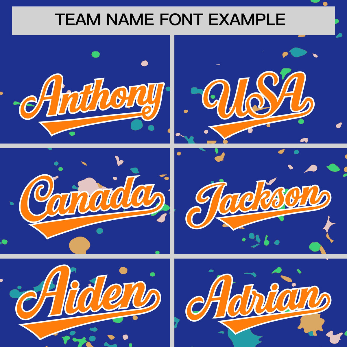 Custom Royal Blue Orange White Spray Painting Graffiti Pattern Personalization T-shirt| KXKSHOP