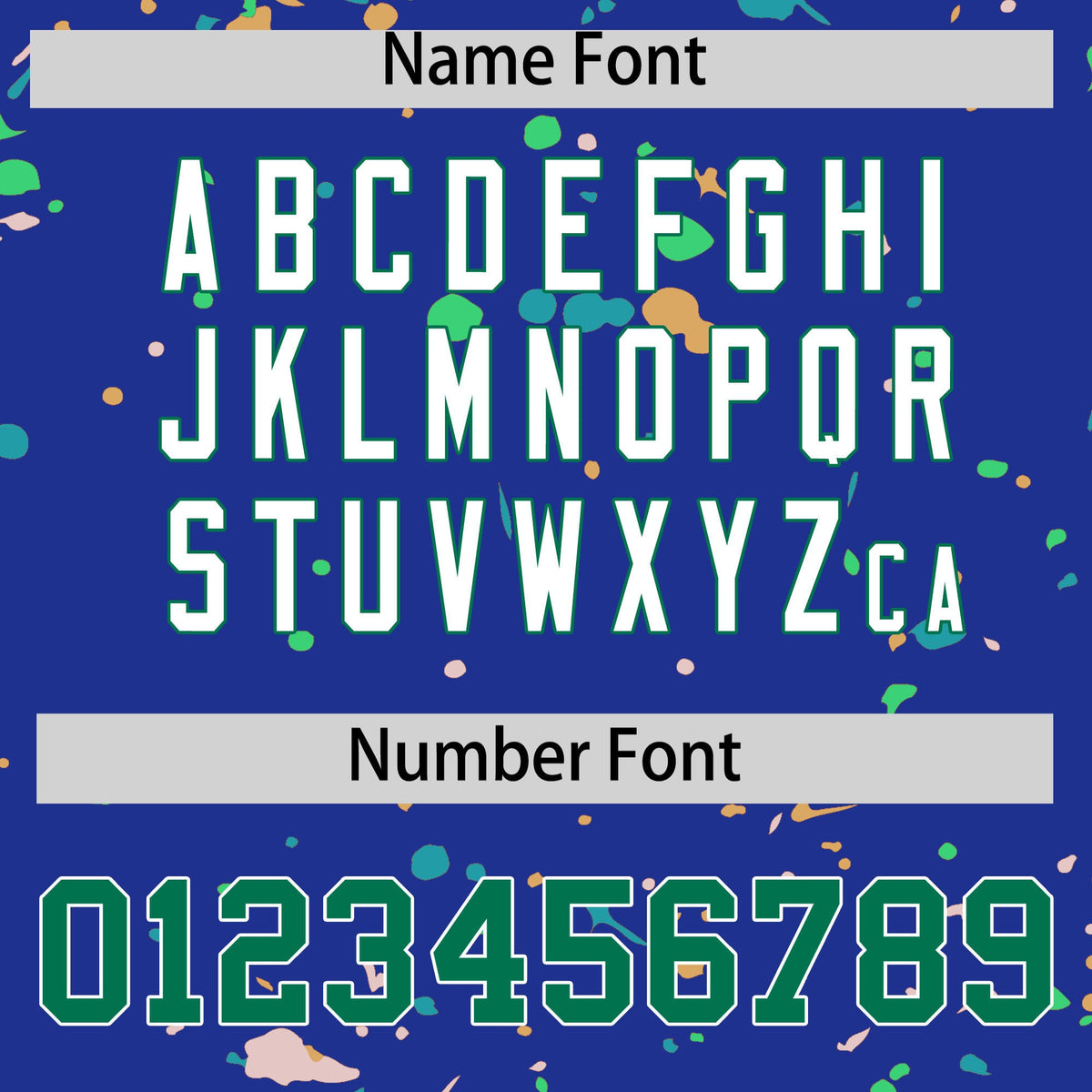 Custom Royal Blue Kelly Green White Spray Painting Graffiti Pattern Personalization T-shirt| KXKSHOP