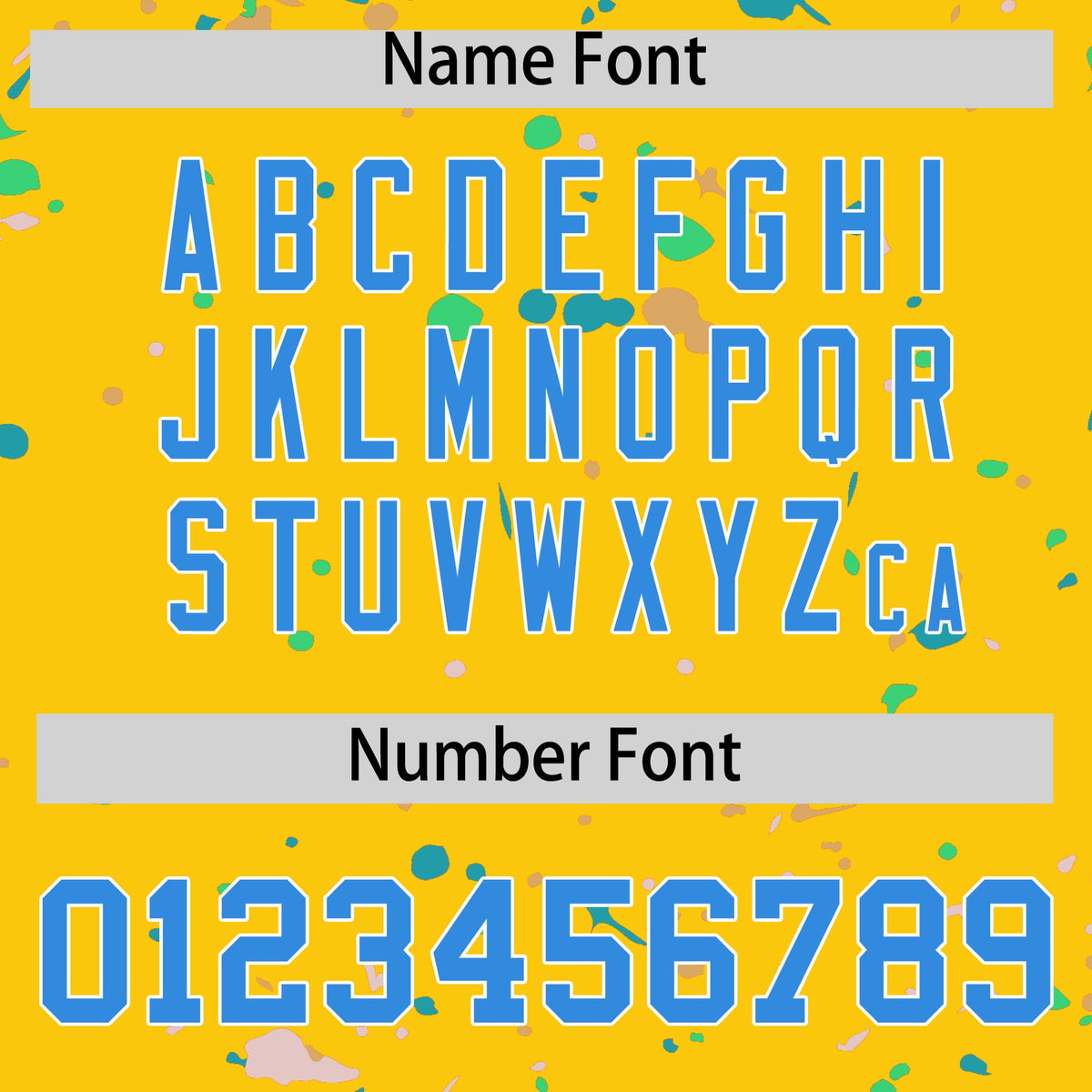 Custom Gold Powder Blue White Spray Painting Graffiti Pattern Personalization T-shirt| KXKSHOP