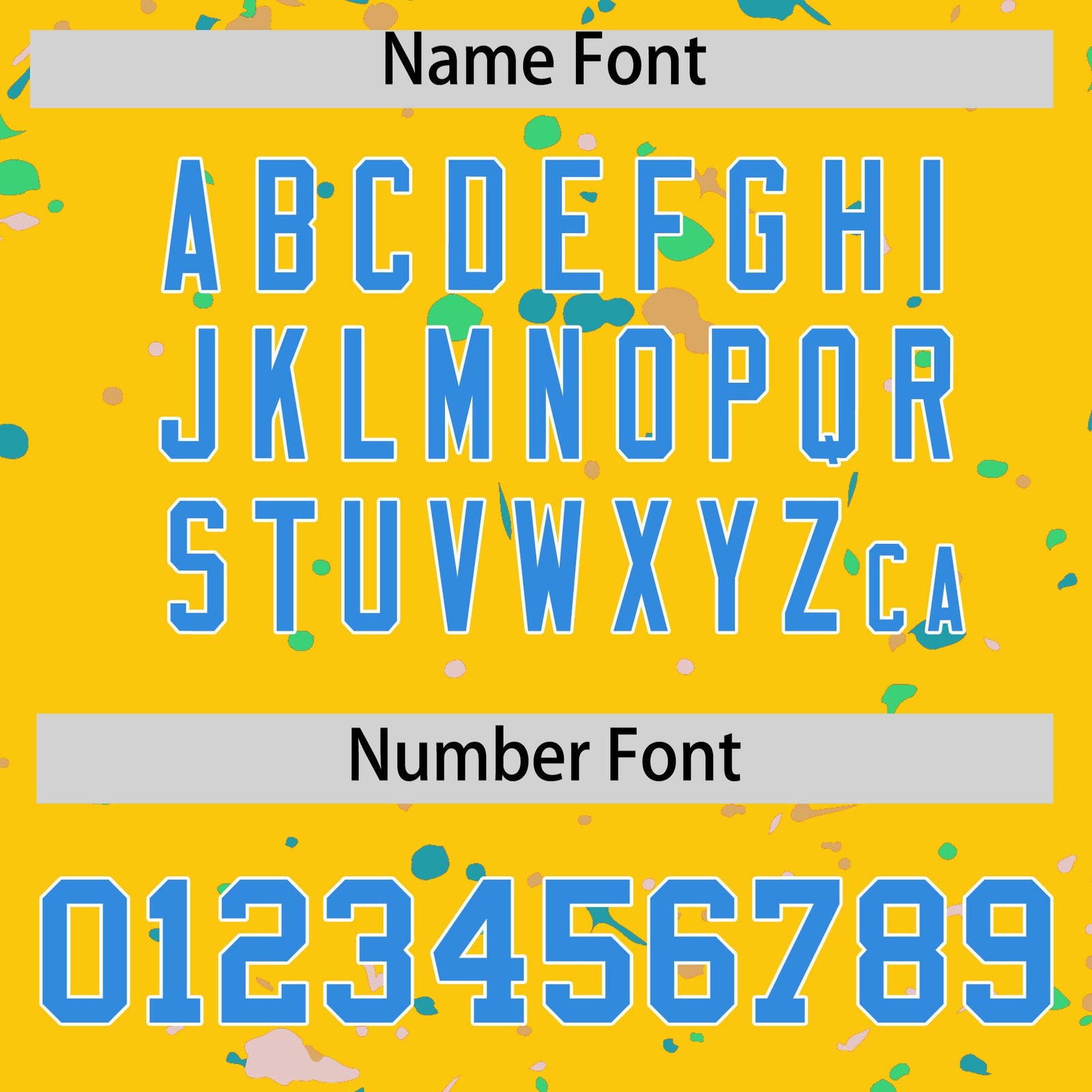 Custom Gold Powder Blue White Spray Painting Graffiti Pattern Personalization T-shirt| KXKSHOP