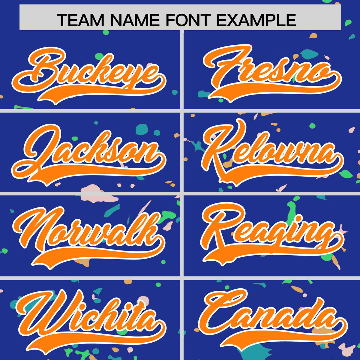 Custom Royal Blue Orange White Spray Painting Graffiti Pattern Personalization T-shirt| KXKSHOP