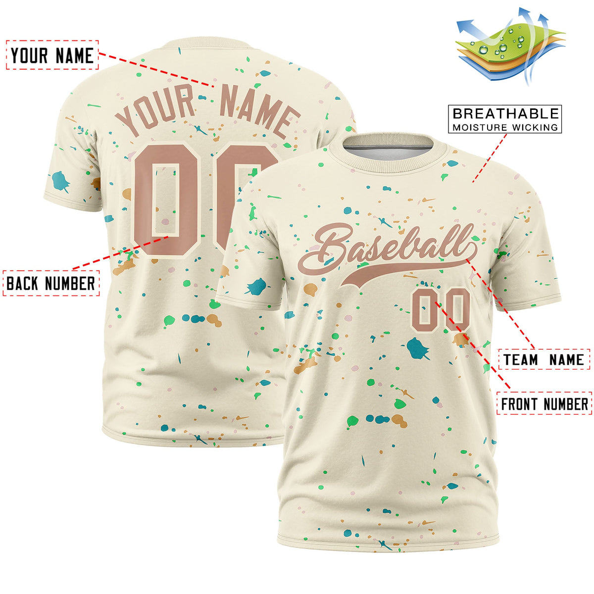 Custom Cream Coffee Spray Painting Graffiti Pattern Personalization T-shirt| KXKSHOP