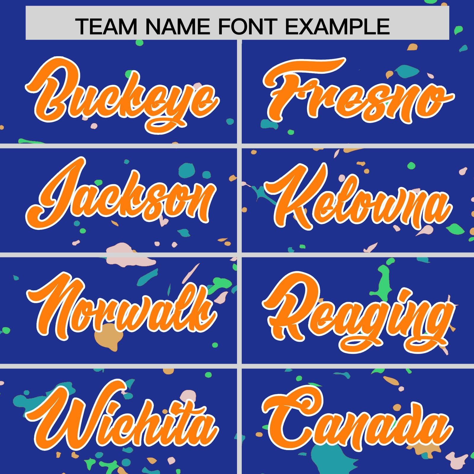 Custom Royal Blue Orange White Spray Painting Graffiti Pattern Personalization T-shirt| KXKSHOP