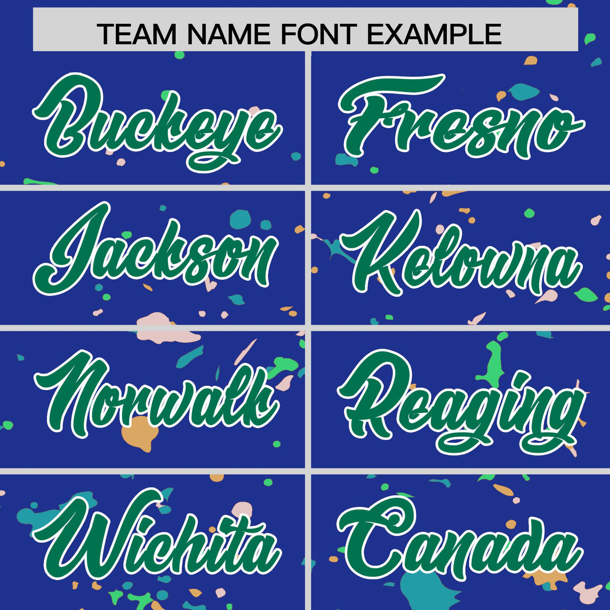 Custom Royal Blue Kelly Green White Spray Painting Graffiti Pattern Personalization T-shirt| KXKSHOP