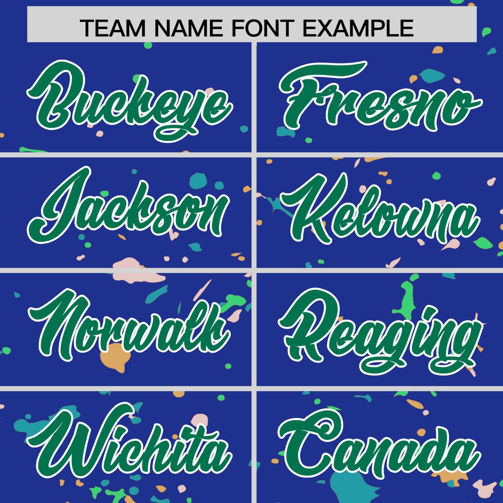 Custom Royal Blue Kelly Green White Spray Painting Graffiti Pattern Personalization T-shirt| KXKSHOP