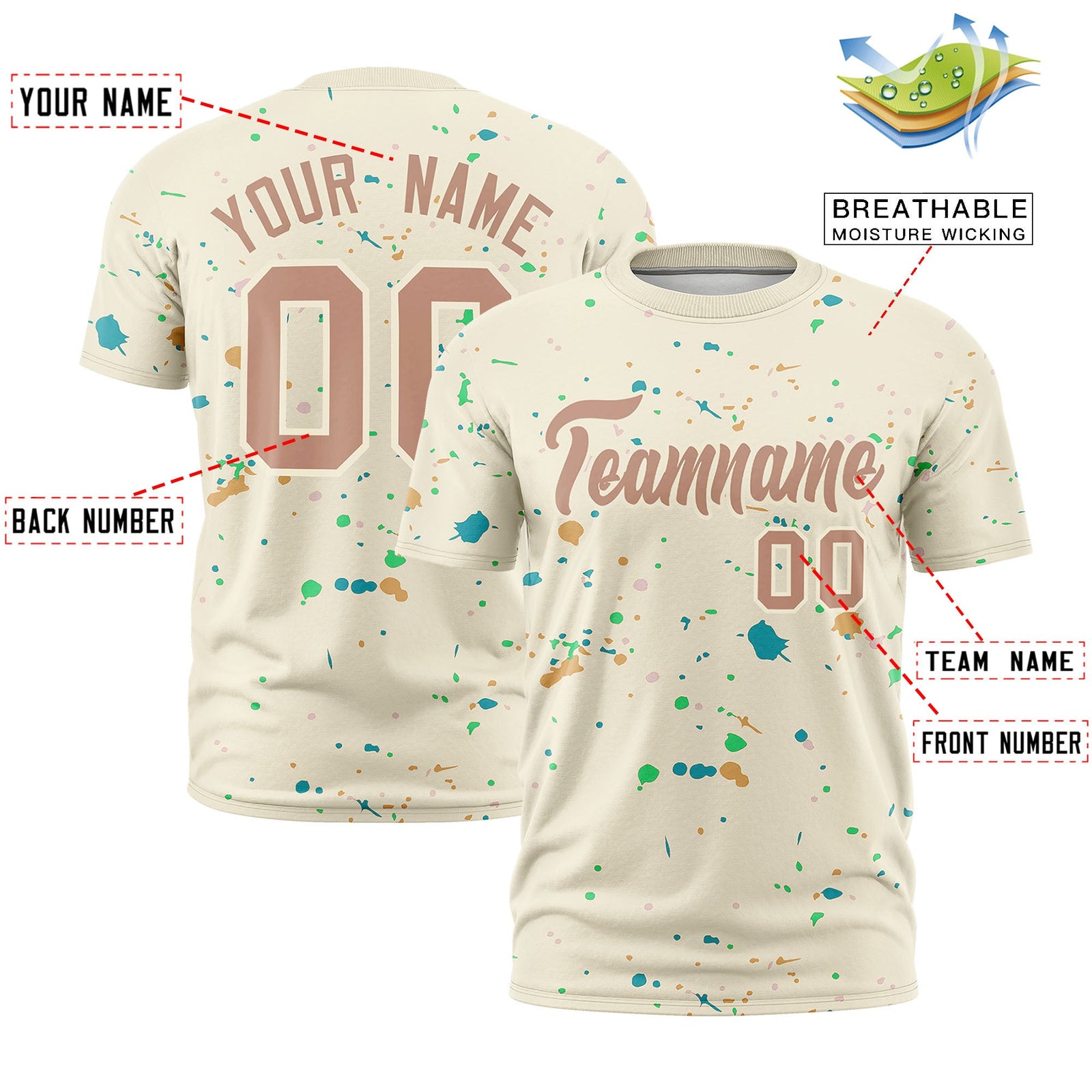 Custom Cream Coffee Spray Painting Graffiti Pattern Personalization T-shirt| KXKSHOP