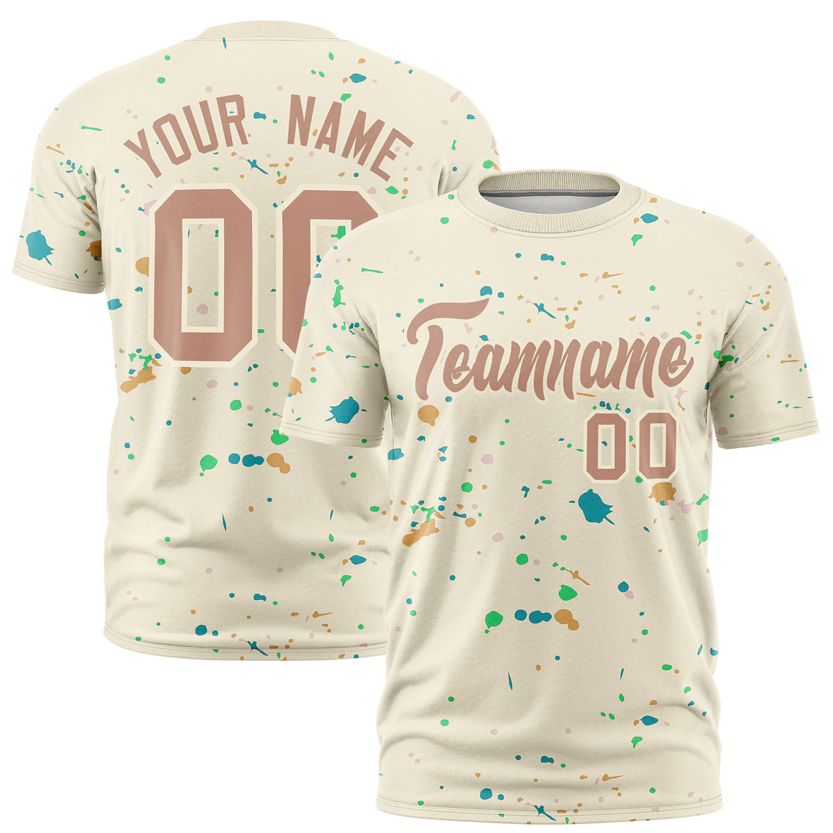 Custom Cream Coffee Spray Painting Graffiti Pattern Personalization T-shirt| KXKSHOP