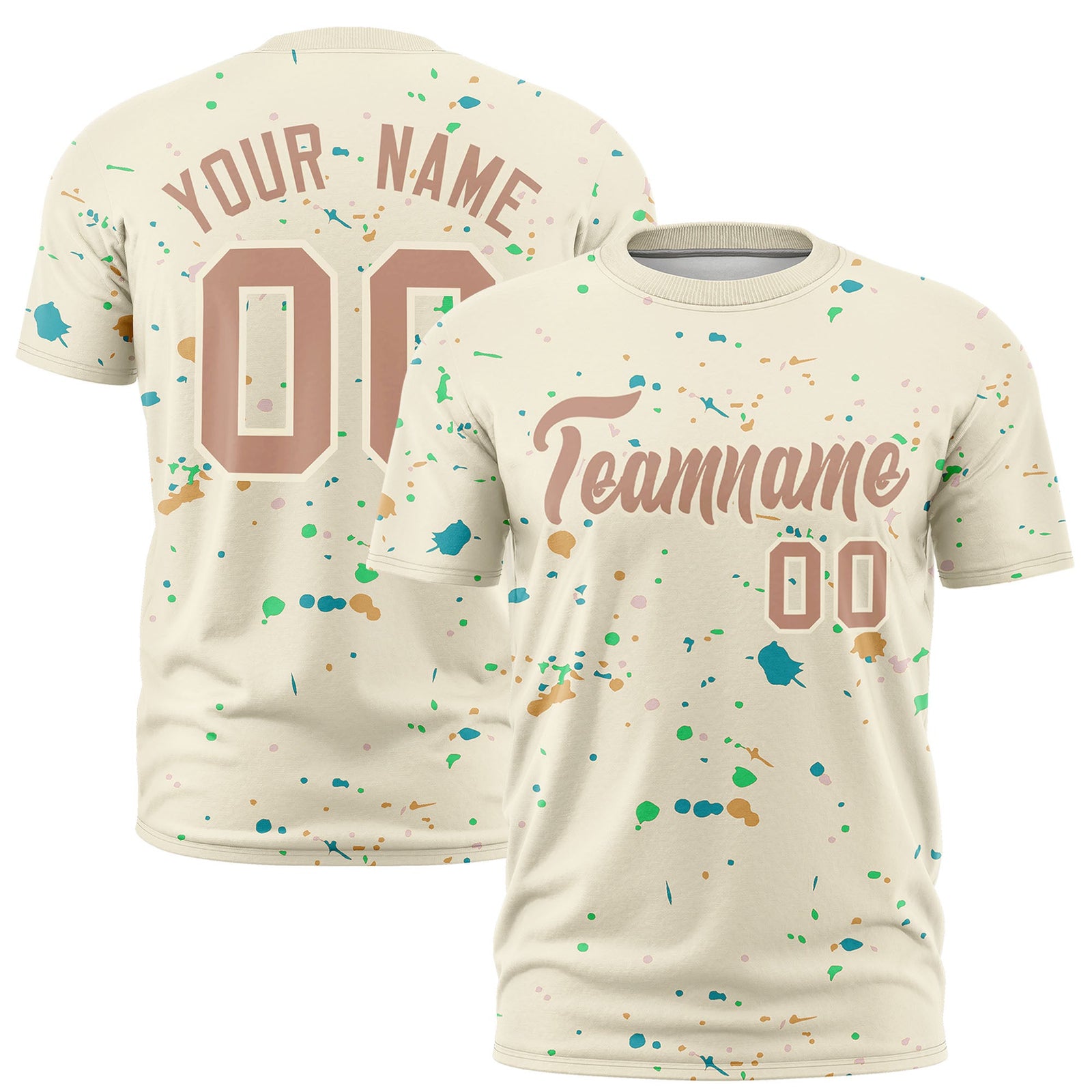 Custom Cream Coffee Spray Painting Graffiti Pattern Personalization T-shirt| KXKSHOP