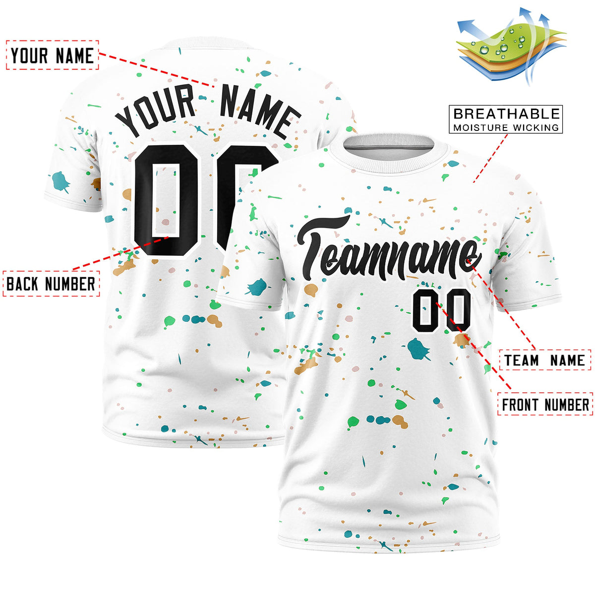 Custom White Black Spray Painting Graffiti Pattern Personalization T-shirt| KXKSHOP