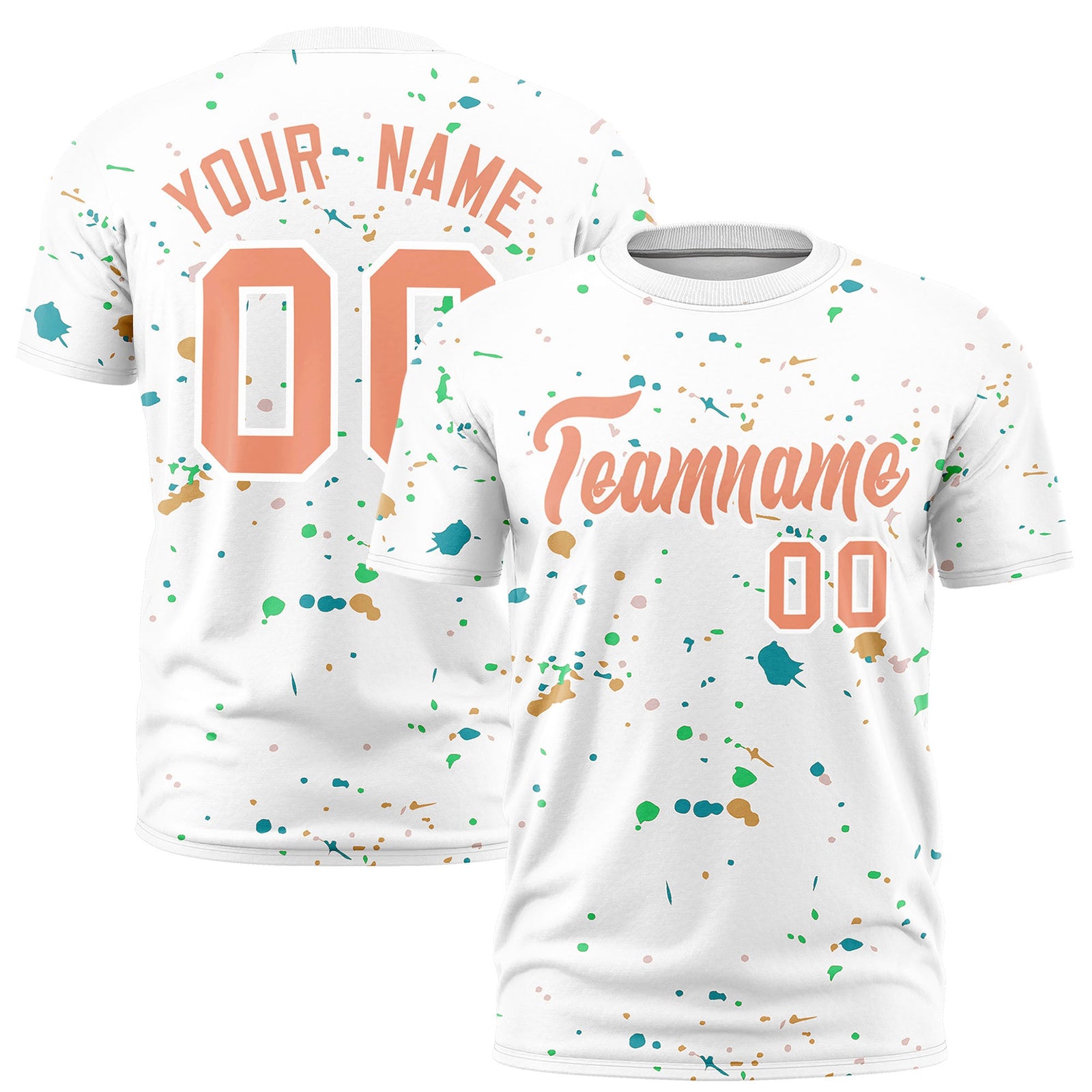 Custom White Light Orange Spray Painting Graffiti Pattern Personalization T-shirt| KXKSHOP