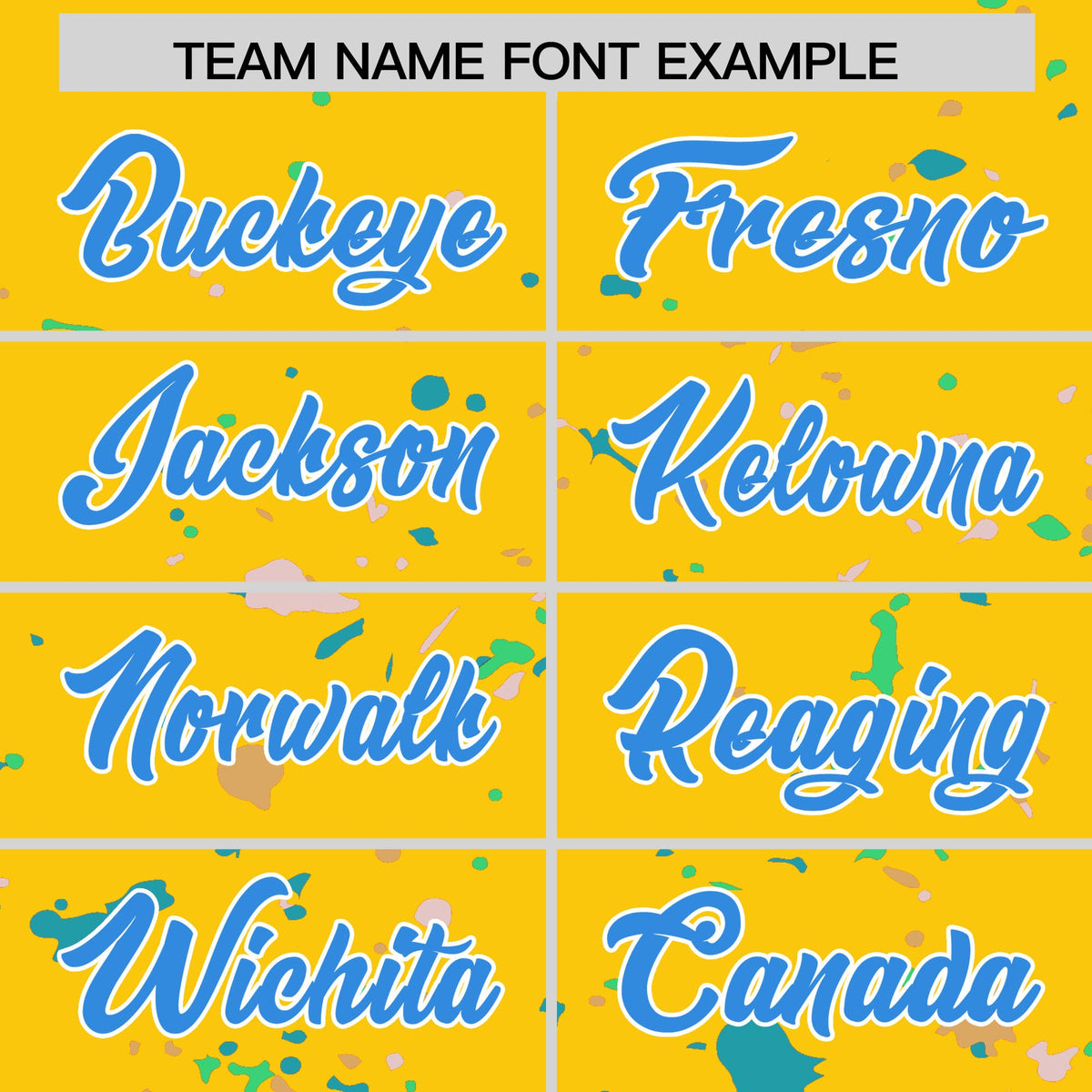 Custom Gold Powder Blue White Spray Painting Graffiti Pattern Personalization T-shirt| KXKSHOP