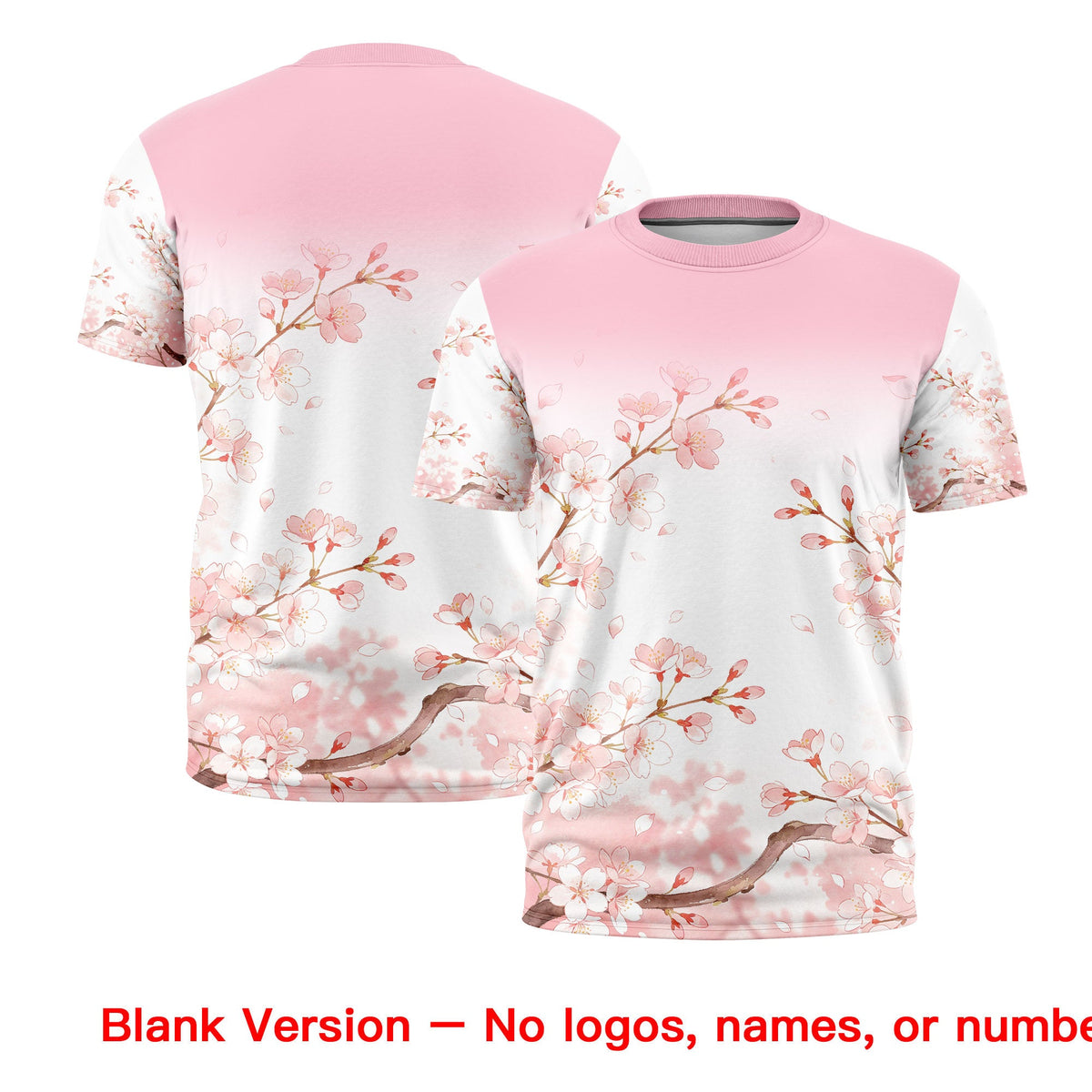 Custom Light Pink White Pink Cherry Blossoms Personalization Moisture-Wicking T-shirt| KXKSHOP