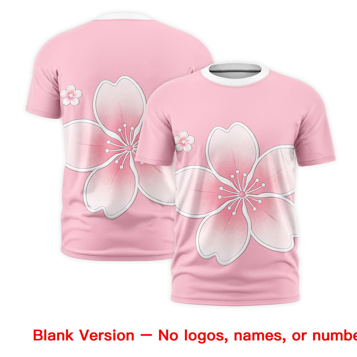 Custom Light Pink White Pink Cherry Blossoms Personalization Stretch Fabric T-shirt| KXKSHOP
