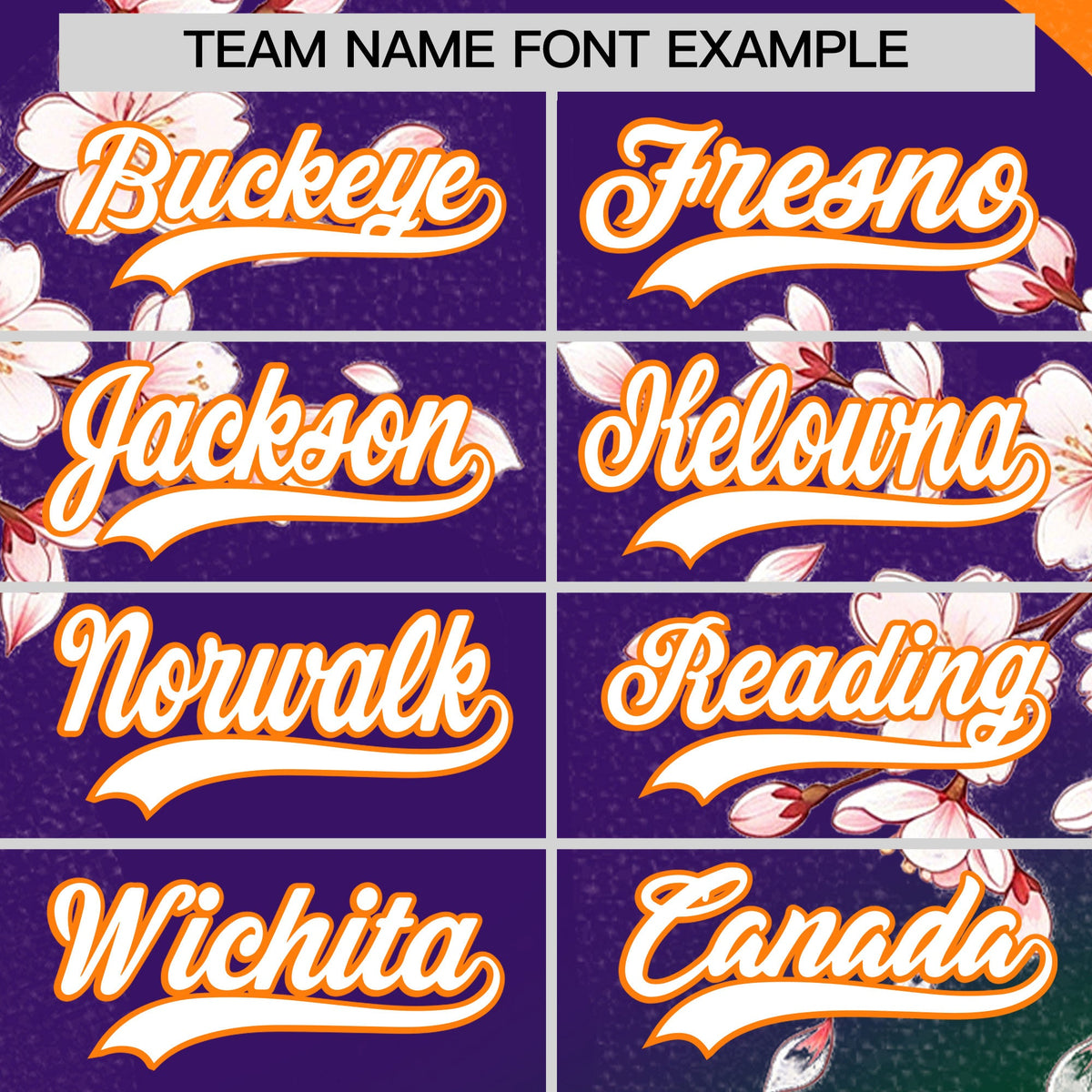 Custom Purple Dark Green Orange Cherry Blossoms Personalization Moisture-Wicking T-shirt| KXKSHOP