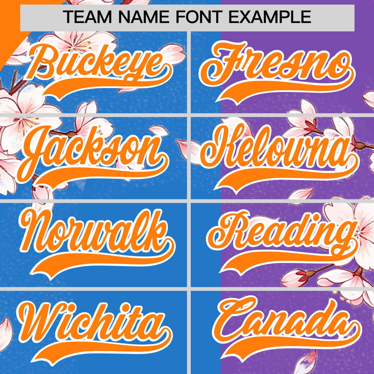 Custom Light Blue Orange White Cherry Blossoms Personalization Stretch Fabric T-shirt| KXKSHOP