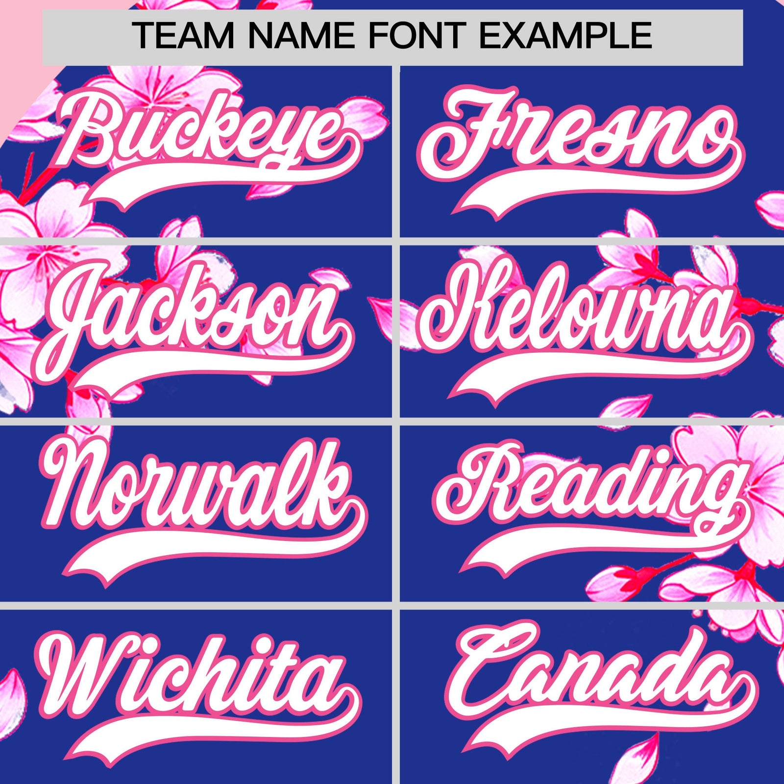 Custom Royal Blue Light Pink White Cherry Blossoms Personalization Moisture-Wicking T-shirt| KXKSHOP