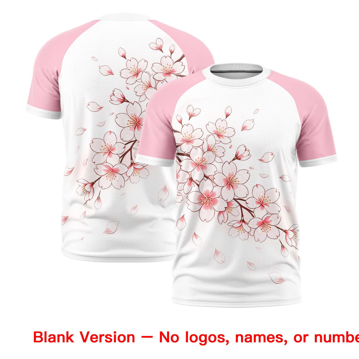 Custom White Light Pink Light Brown Cherry Blossoms Personalization Moisture-Wicking T-shirt| KXKSHOP