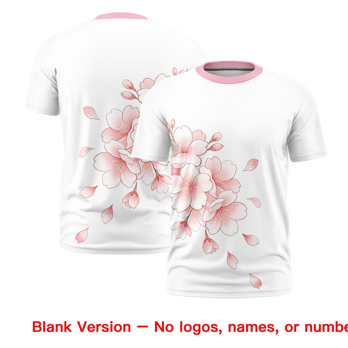 Custom White Light Pink Pink Cherry Blossoms Personalization Moisture-Wicking T-shirt| KXKSHOP