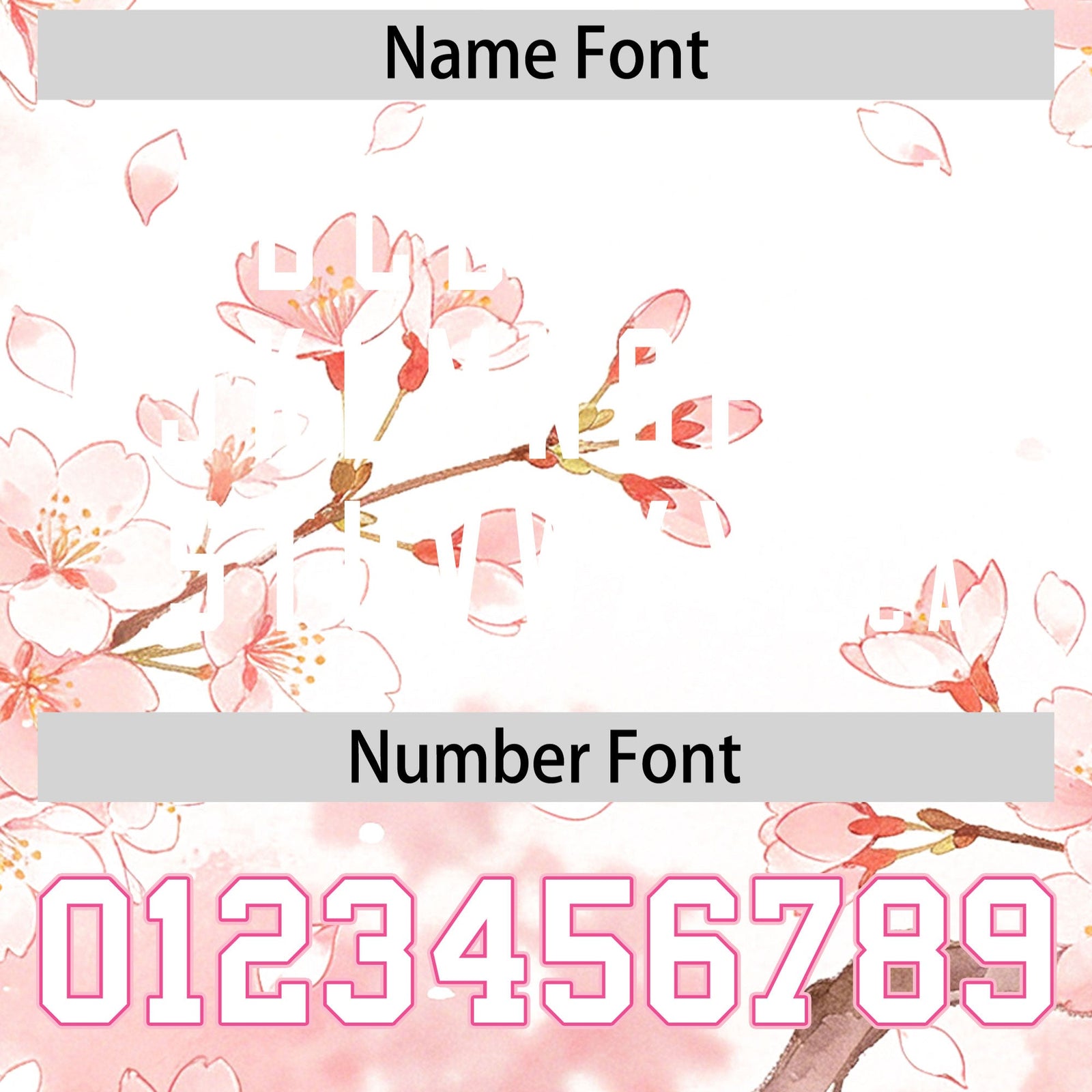 Custom Pink White Light Pink Cherry Blossoms Personalization Stretch Fabric T-shirt| KXKSHOP