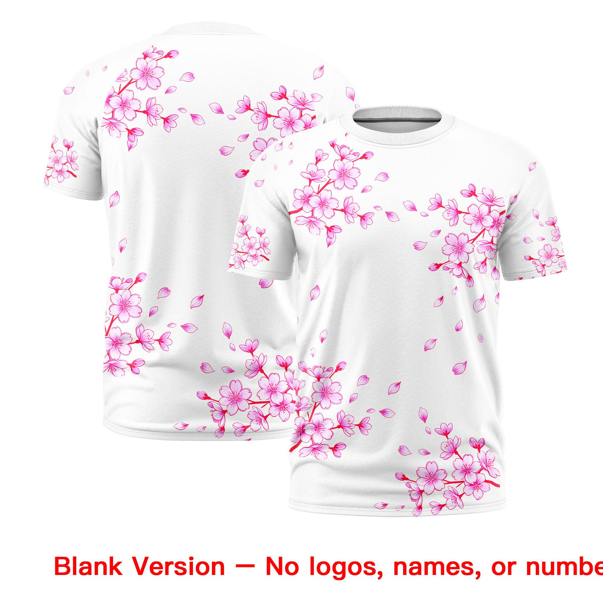 Custom White Pink Cherry Blossoms Personalization Stretch Fabric T-shirt| KXKSHOP