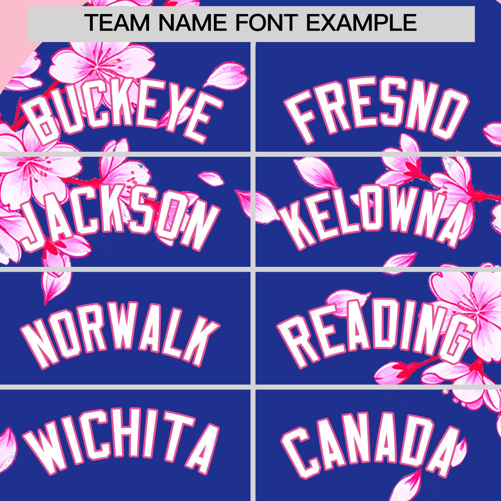 Custom Royal Blue Light Pink White Cherry Blossoms Personalization Moisture-Wicking T-shirt| KXKSHOP