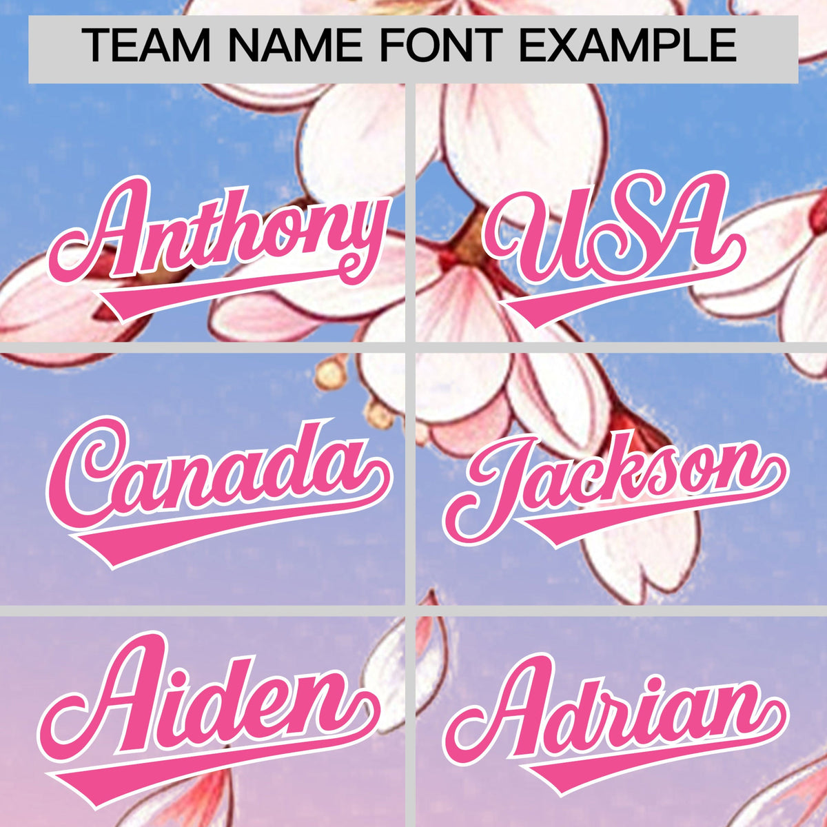 Custom Light Blue Light Pink Pink Cherry Blossoms Personalization Moisture-Wicking T-shirt| KXKSHOP