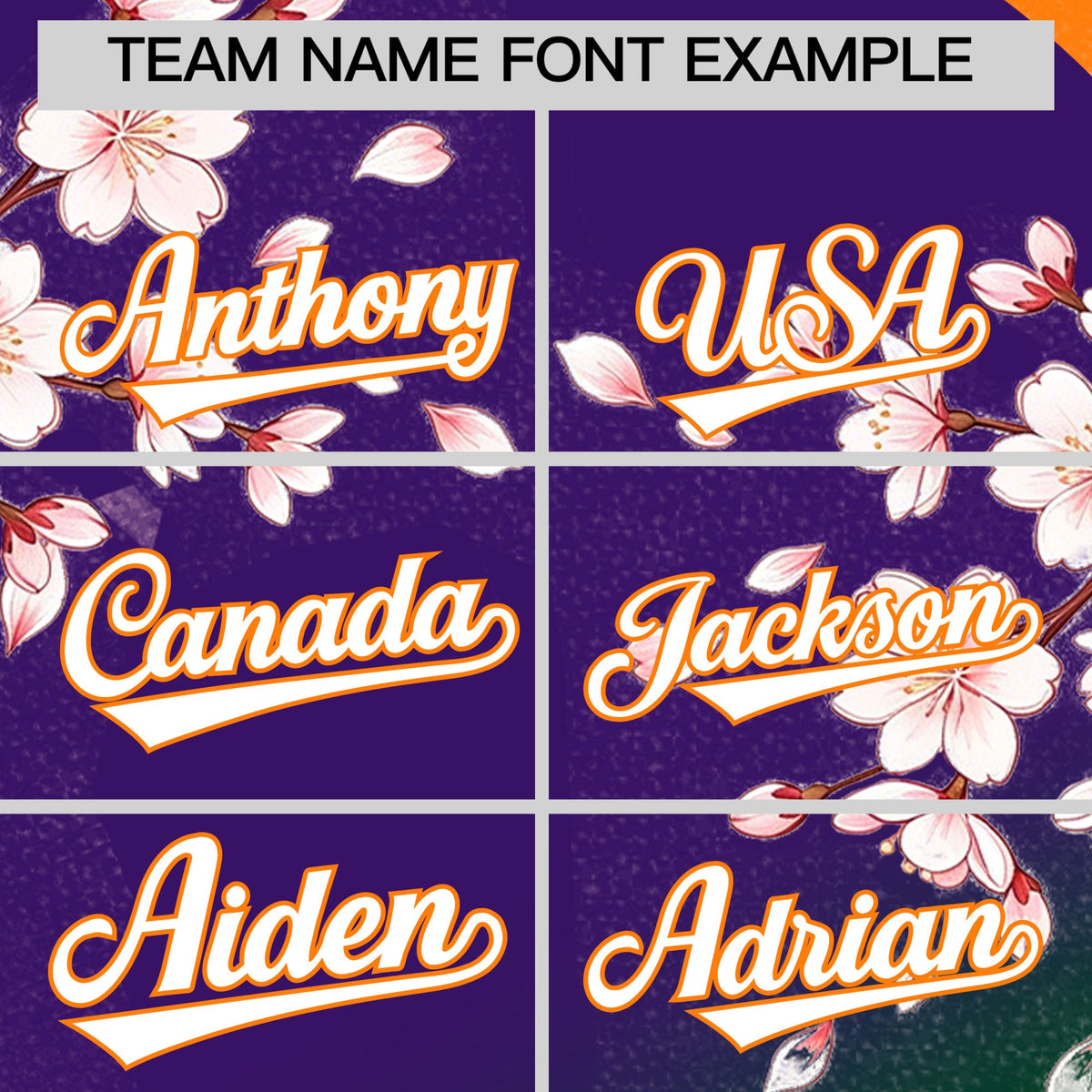 Custom Purple Dark Green Orange Cherry Blossoms Personalization Moisture-Wicking T-shirt| KXKSHOP