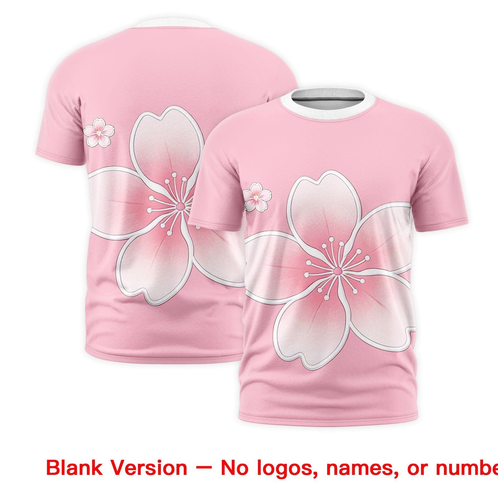 Custom Light Pink White Pink Cherry Blossoms Personalization Stretch Fabric T-shirt| KXKSHOP