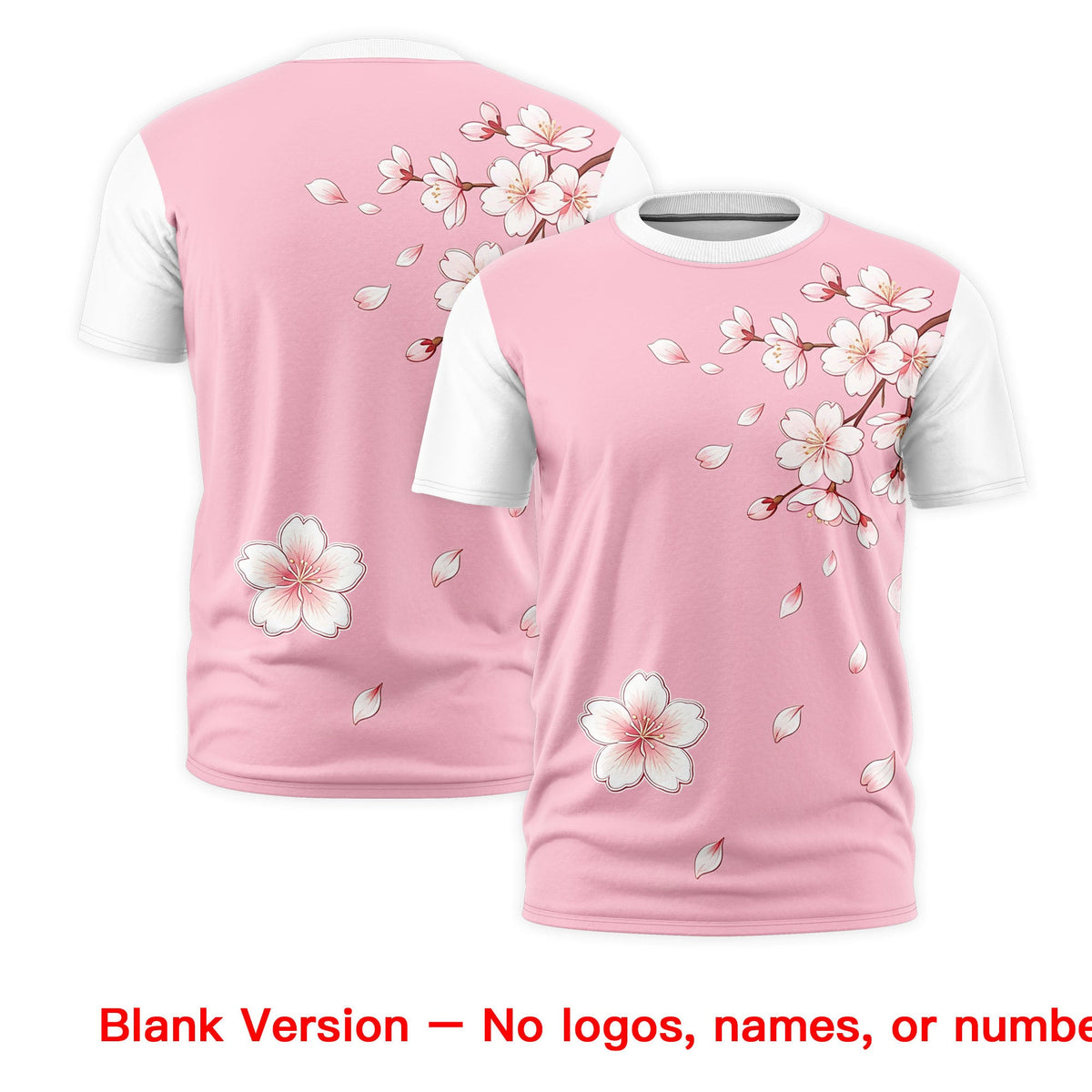Custom Light Pink White Pink Cherry Blossoms Personalization Moisture-Wicking T-shirt| KXKSHOP