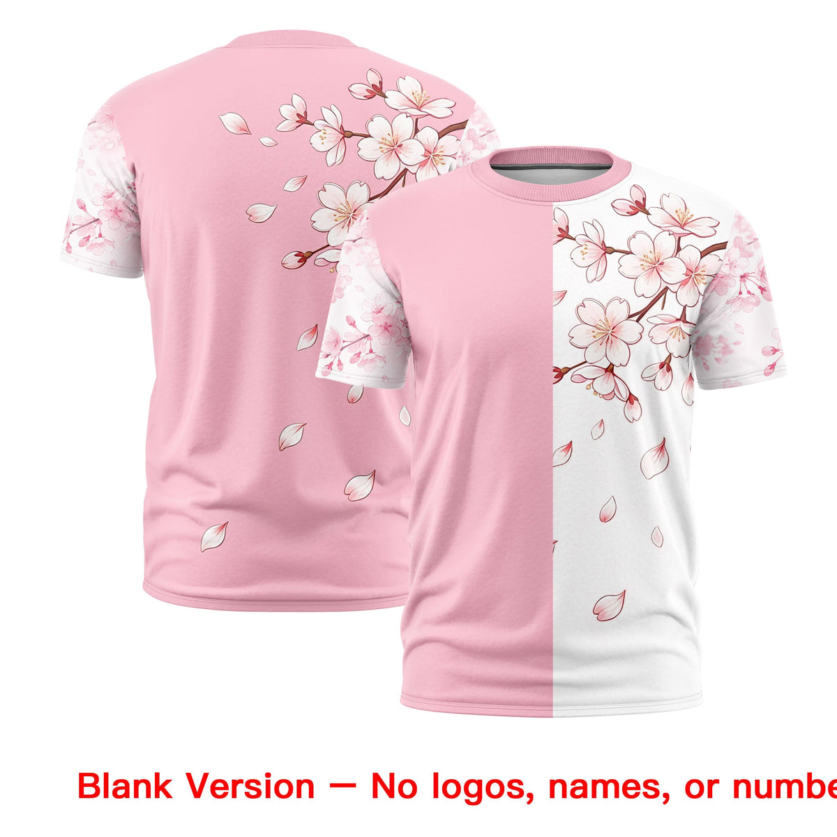 Custom Light Pink White Pink Cherry Blossoms Personalization Moisture-Wicking T-shirt| KXKSHOP