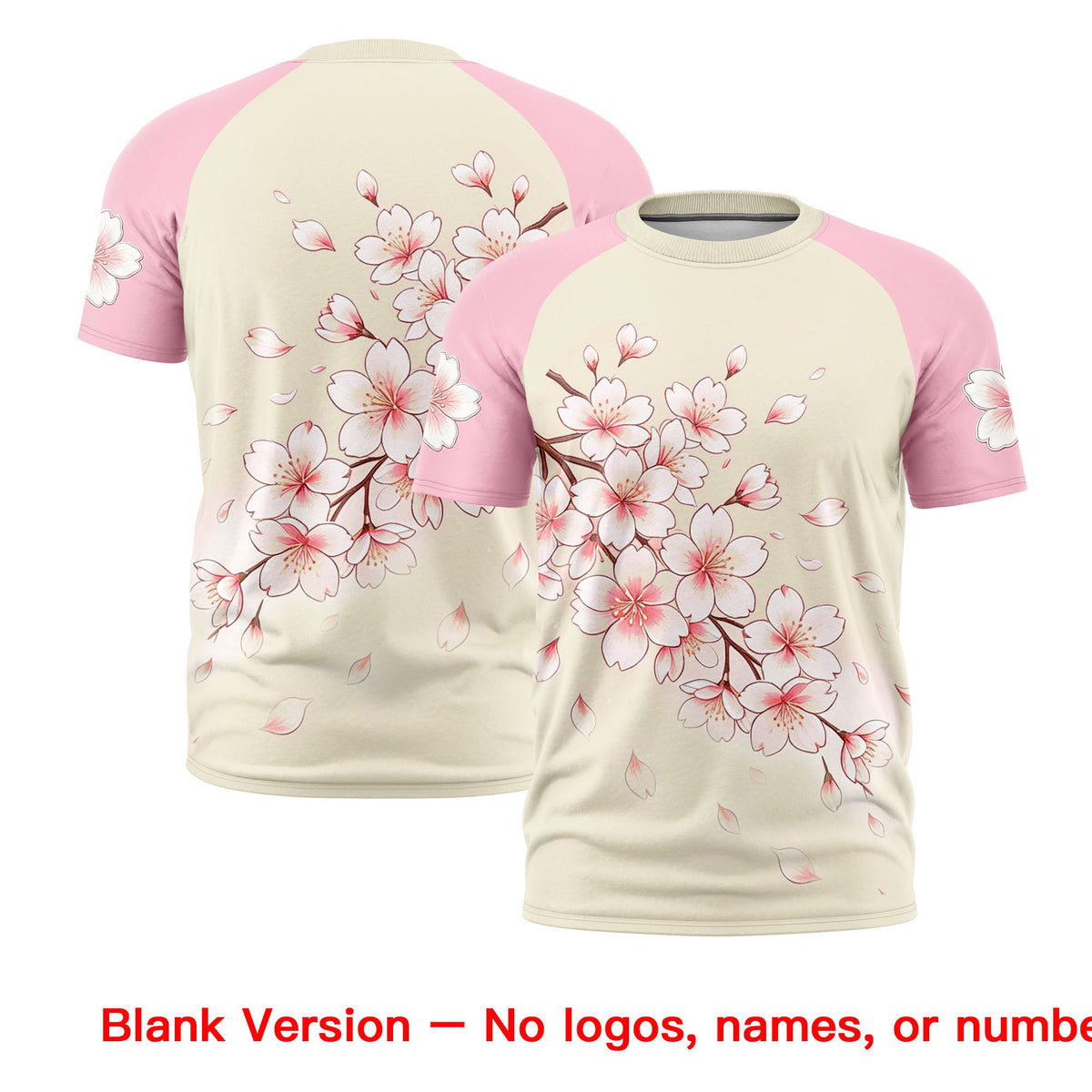 Custom Light Khaki Light Pink Light Brown Cherry Blossoms Personalization Moisture-Wicking T-shirt| KXKSHOP