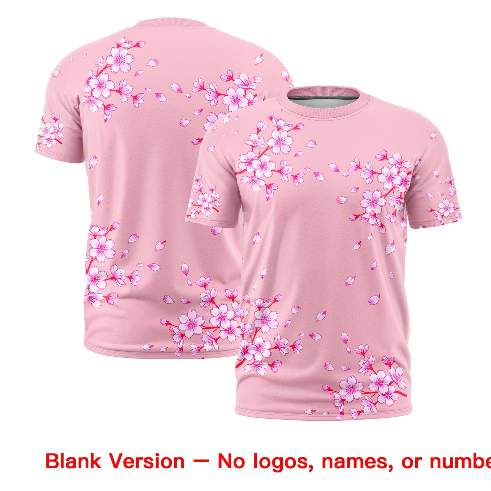 Custom Light Pink Pink White Cherry Blossoms Personalization Stretch Fabric T-shirt| KXKSHOP
