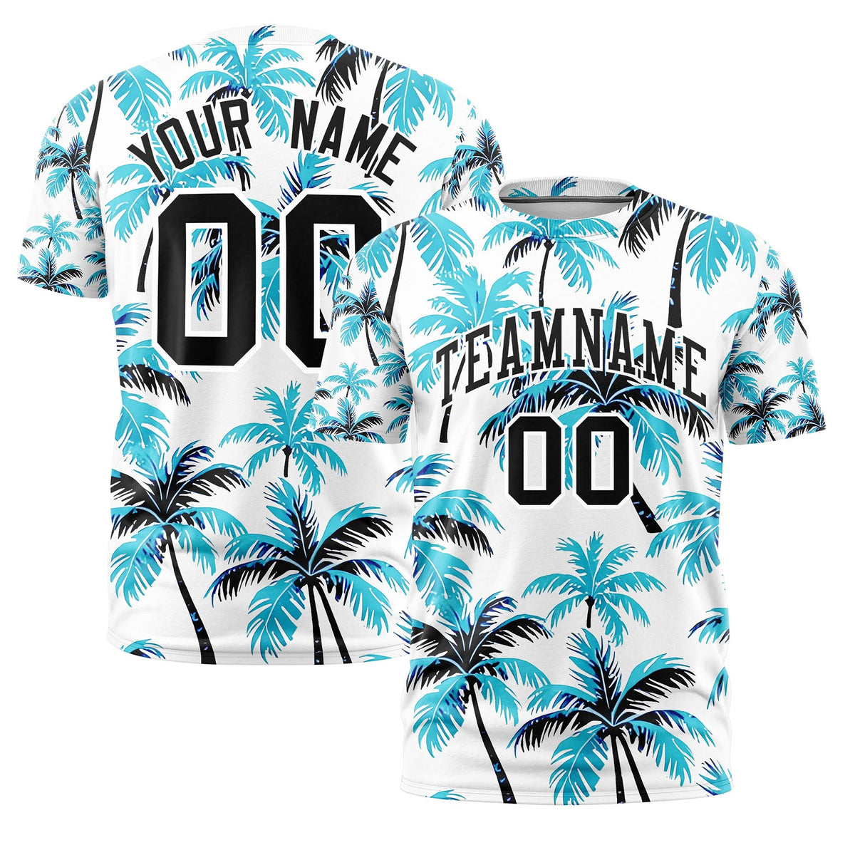 Custom Black White Graffiti Pattern Hawaiian Style T-shirt| KXKSHOP