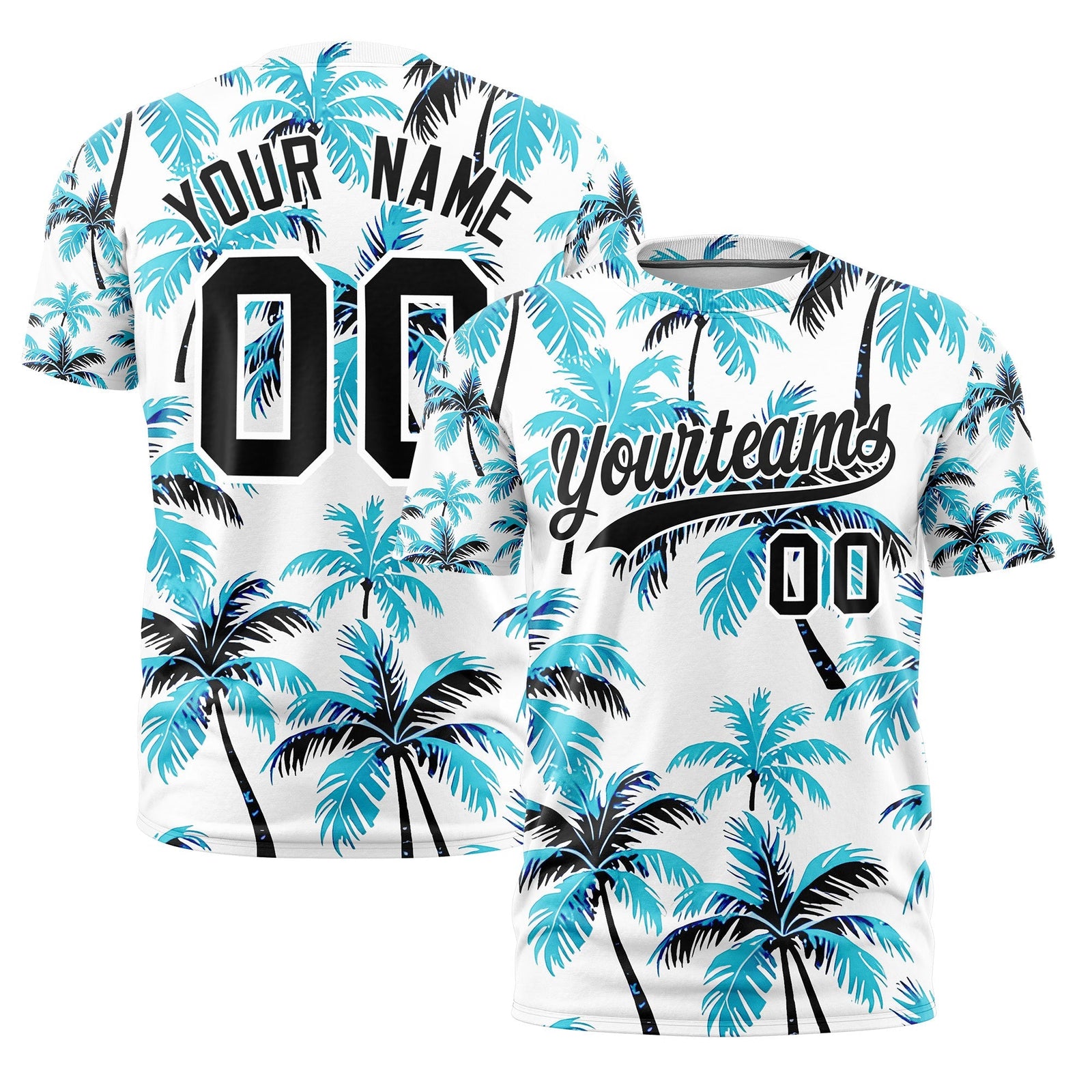 Custom Black White Graffiti Pattern Hawaiian Style T-shirt| KXKSHOP