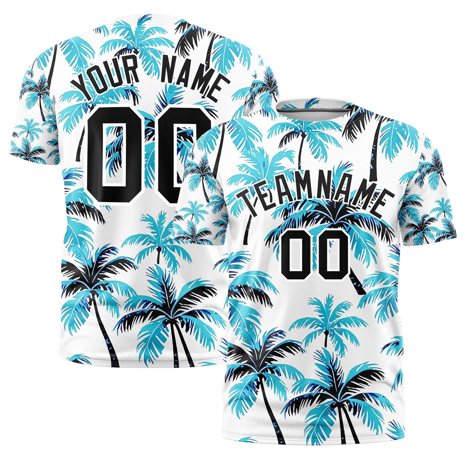Custom Black White Graffiti Pattern Hawaiian Style T-shirt| KXKSHOP