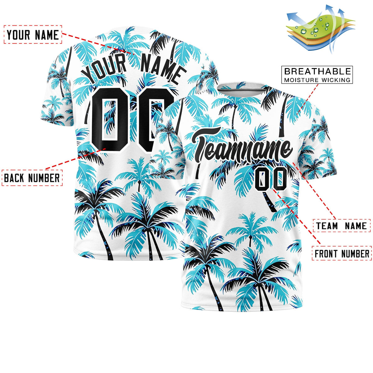 Custom Black White Graffiti Pattern Hawaiian Style T-shirt| KXKSHOP