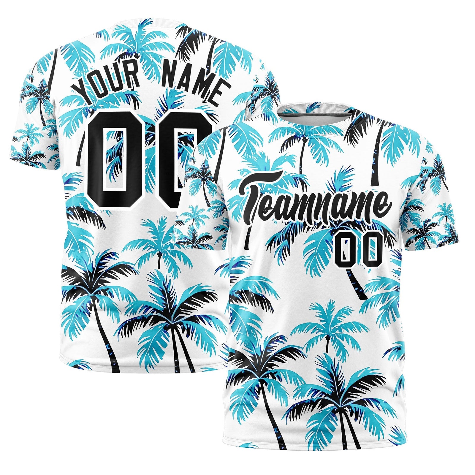 Custom Black White Graffiti Pattern Hawaiian Style T-shirt| KXKSHOP