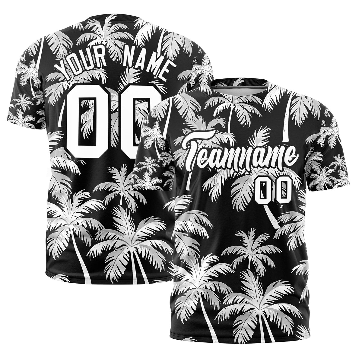 Custom White Black Graffiti Pattern Hawaiian Style T-shirt| KXKSHOP