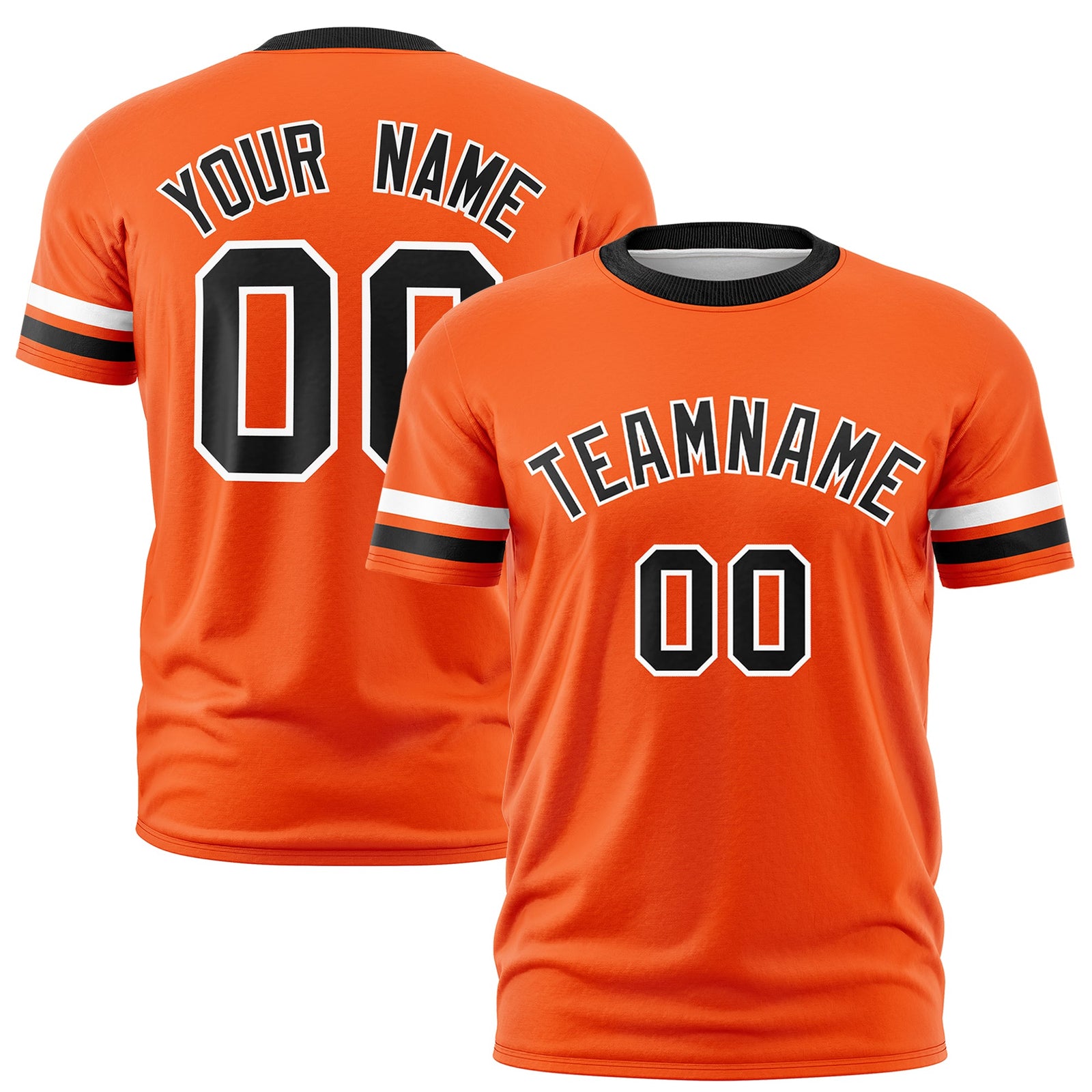 Custom Orange Black Classic Style Stripe Fashion T-shirt| KXKSHOP