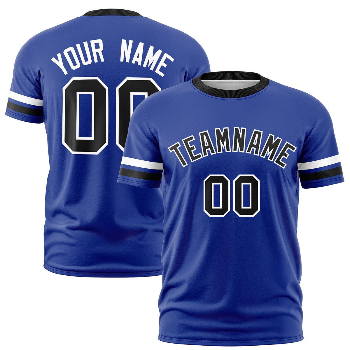Custom Royal Blue Black Classic Style Stripe Fashion T-shirt| KXKSHOP