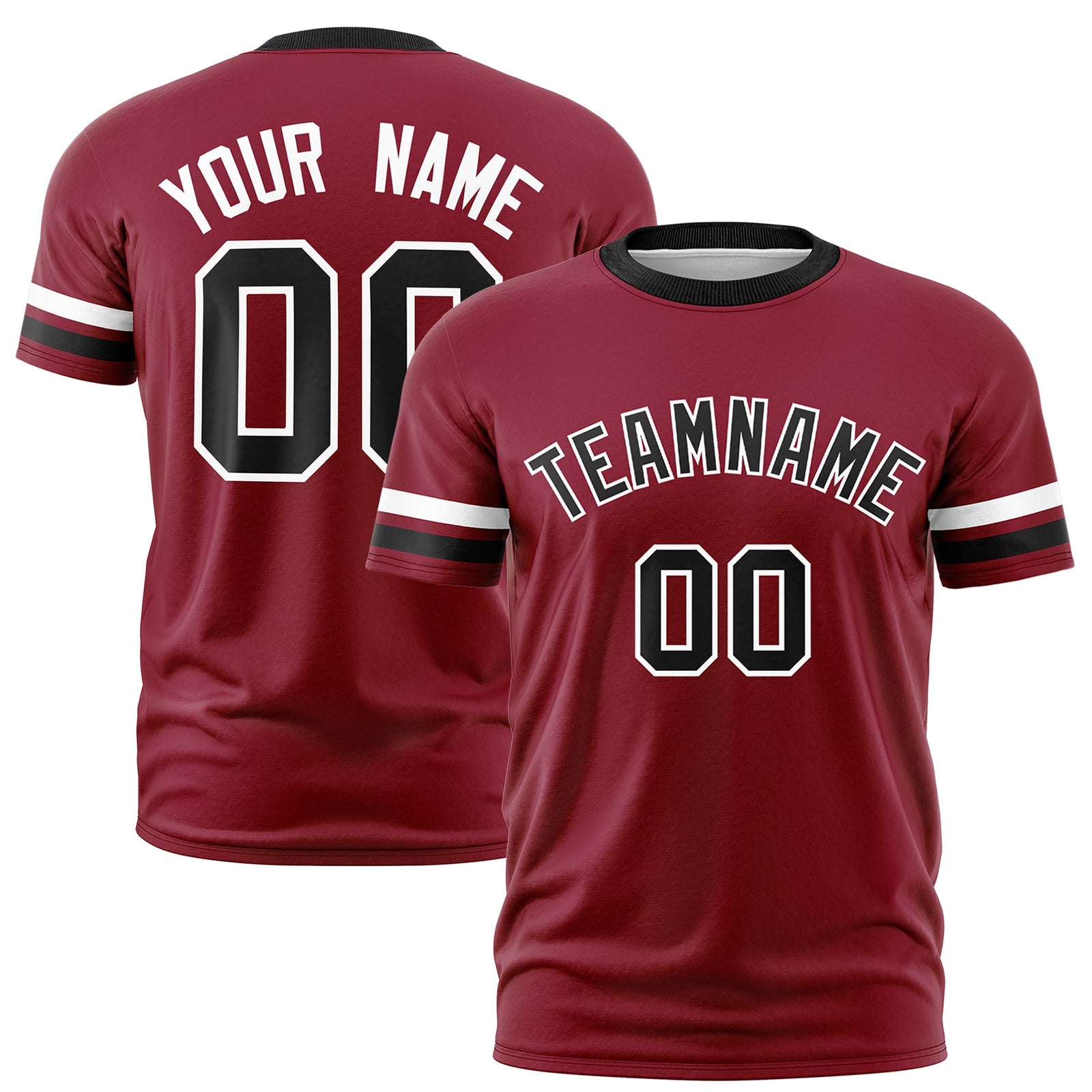 Custom Crimson Black Classic Style Stripe Fashion T-shirt| KXKSHOP