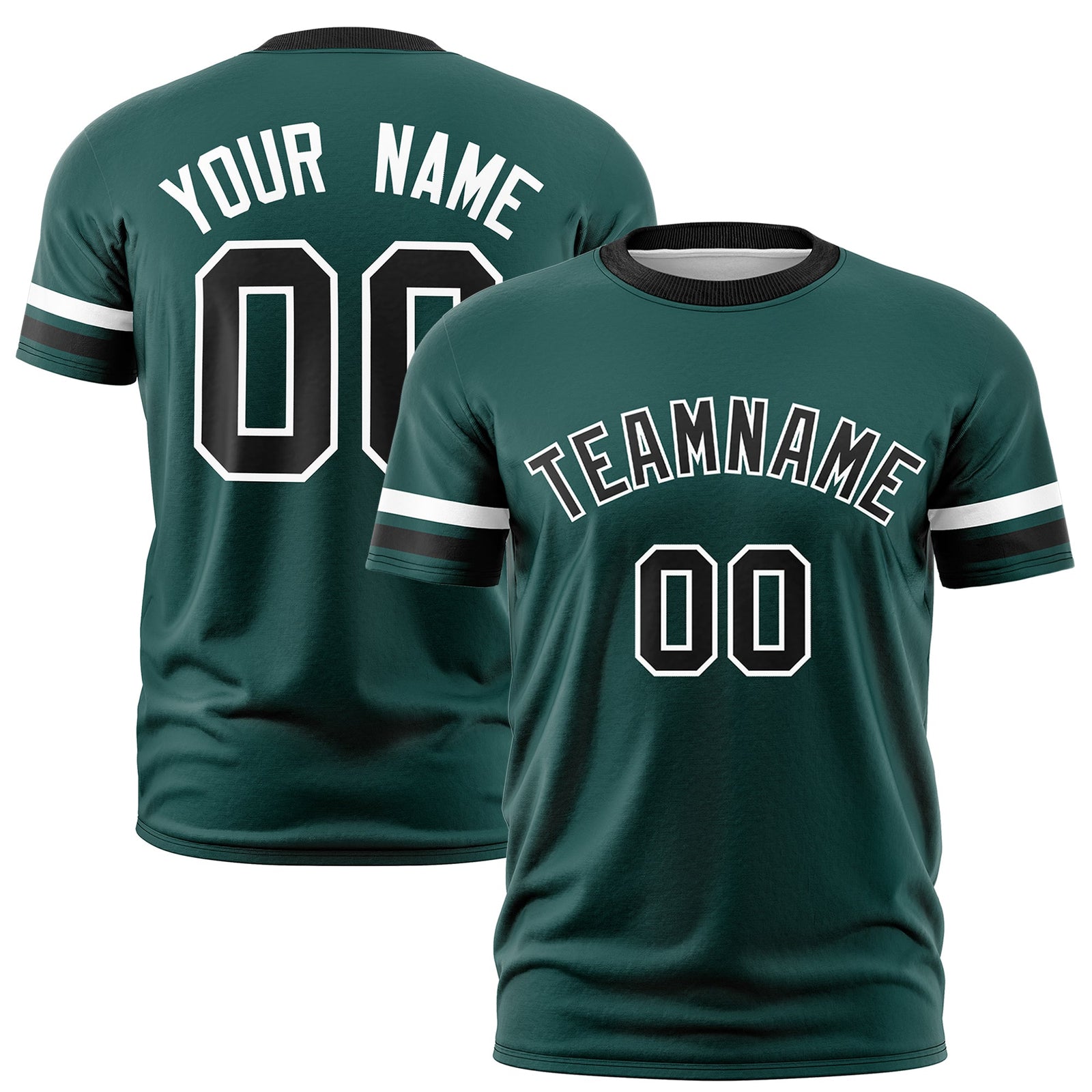 Custom Midnight Green Black Classic Style Stripe Fashion T-shirt| KXKSHOP
