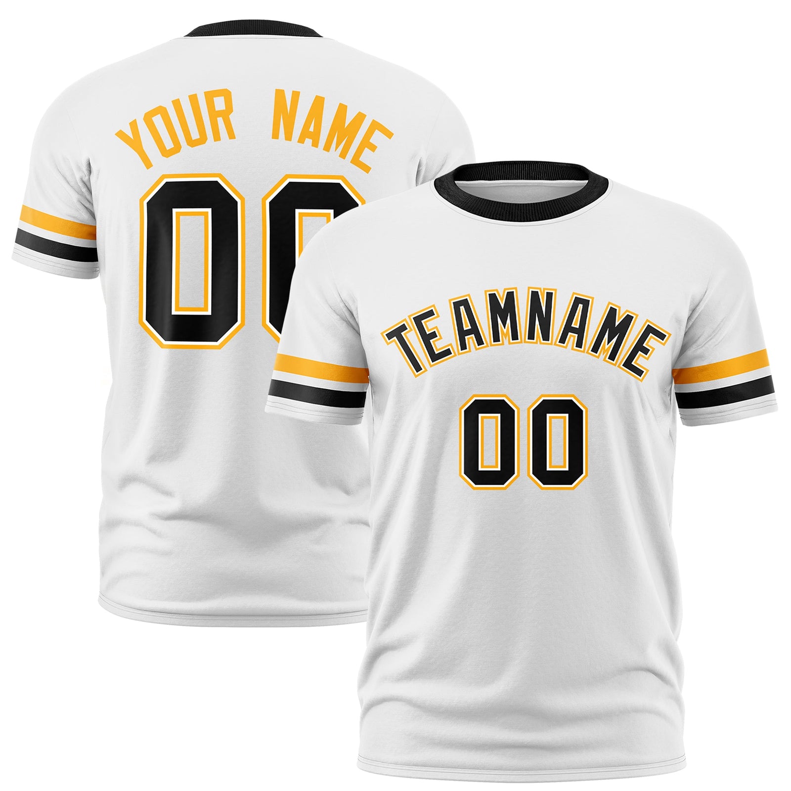 Custom White Black Classic Style Stripe Fashion T-shirt| KXKSHOP