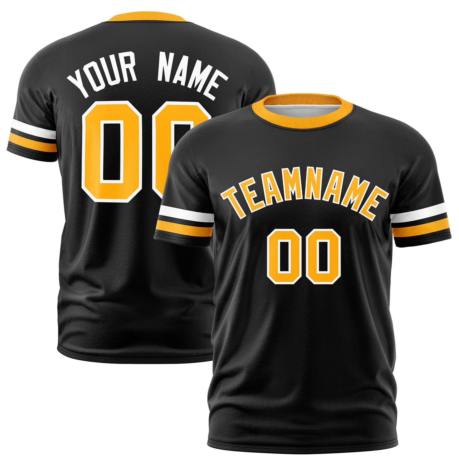 Custom Black Yellow Classic Style Stripe Fashion T-shirt| KXKSHOP