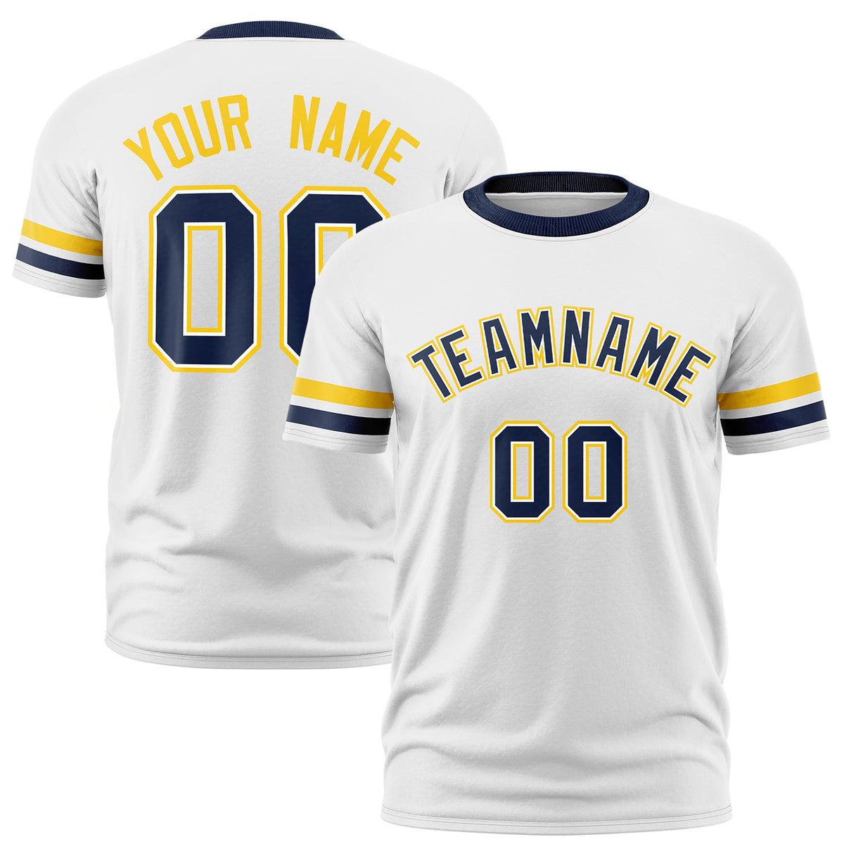 Custom White Navy Classic Style Stripe Fashion T-shirt| KXKSHOP
